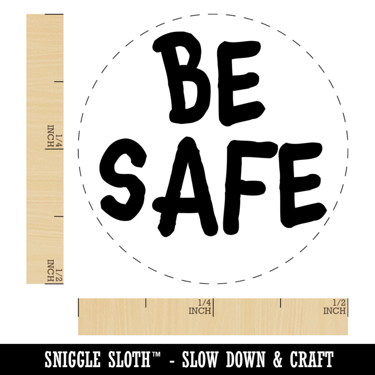 Be Safe Fun Text Self-Inking Rubber Stamp for Stamping Crafting Planners